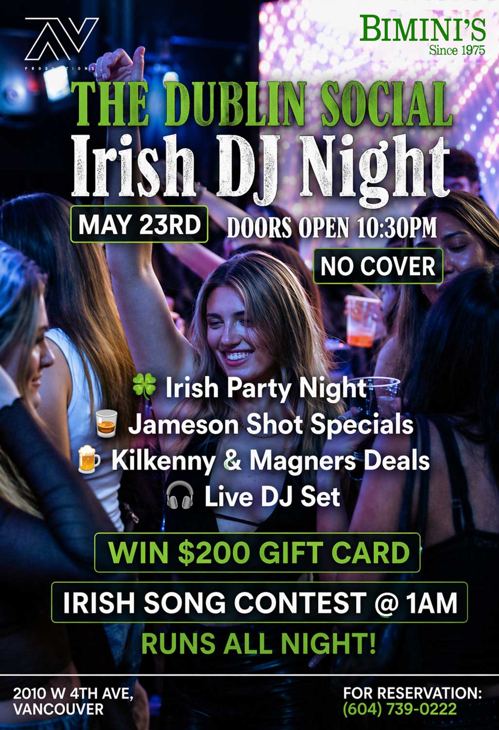Irish DJ Night Vancouver