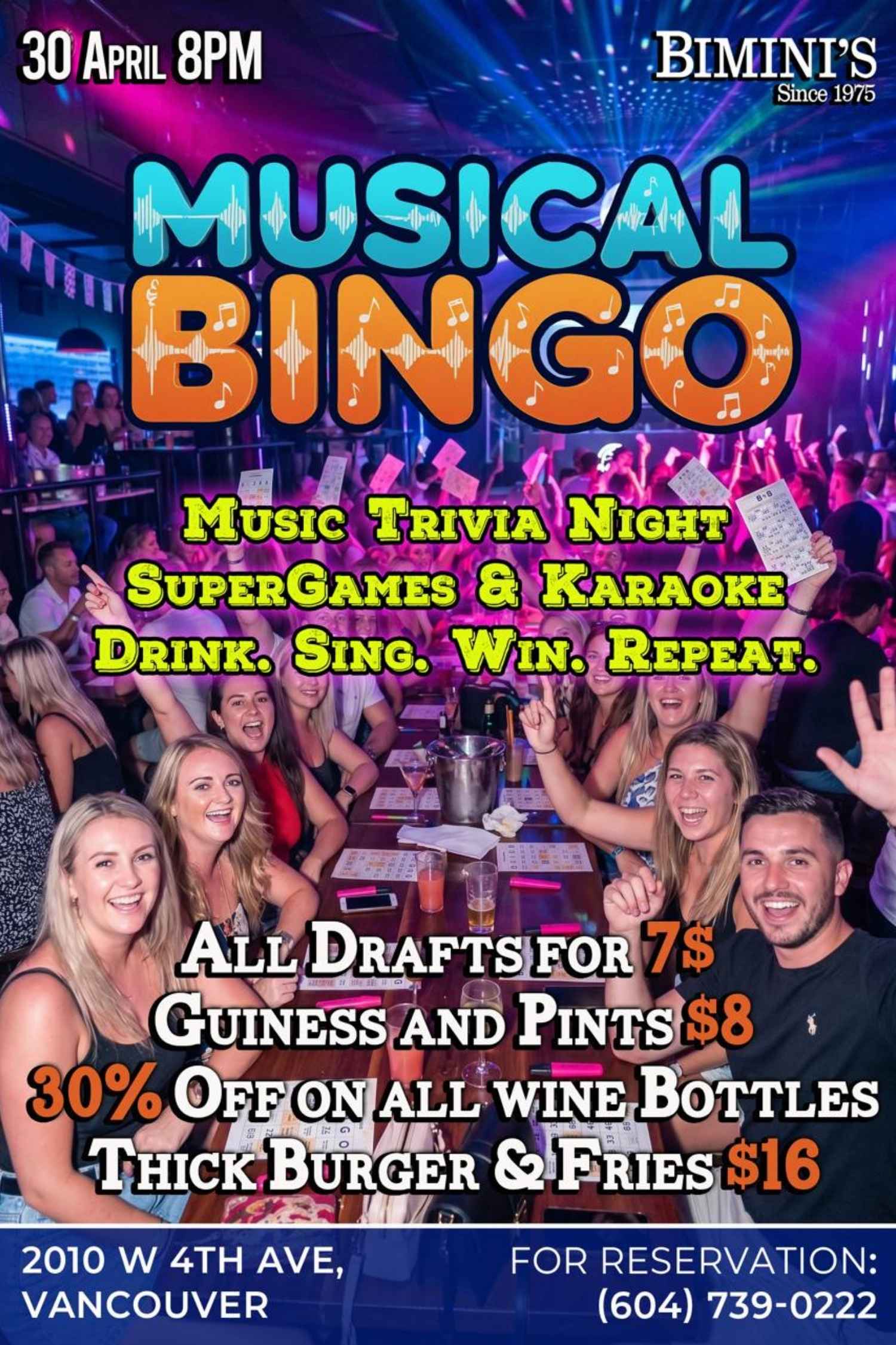 Musical Bingo Night at Bimini
